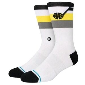 Stance x NBA Utah Jazz White Crew Socks Men's‎ Size Large 9-13 New